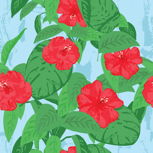 Abstract Hibiscus Dopamine Drift Aqua EXCLUSIVE