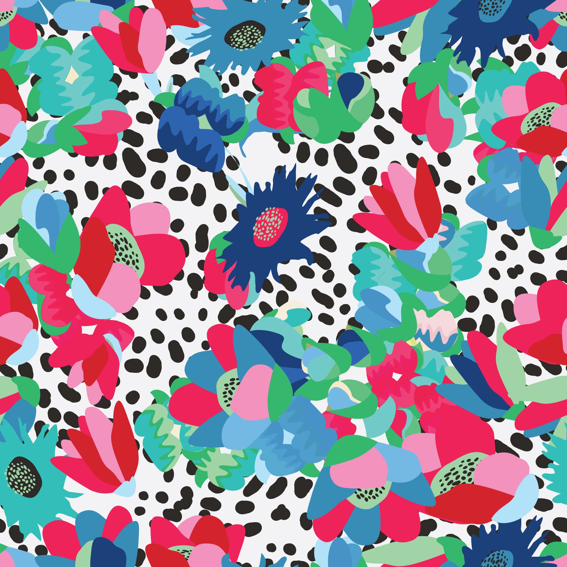 Fiestas Floral Bright Blues