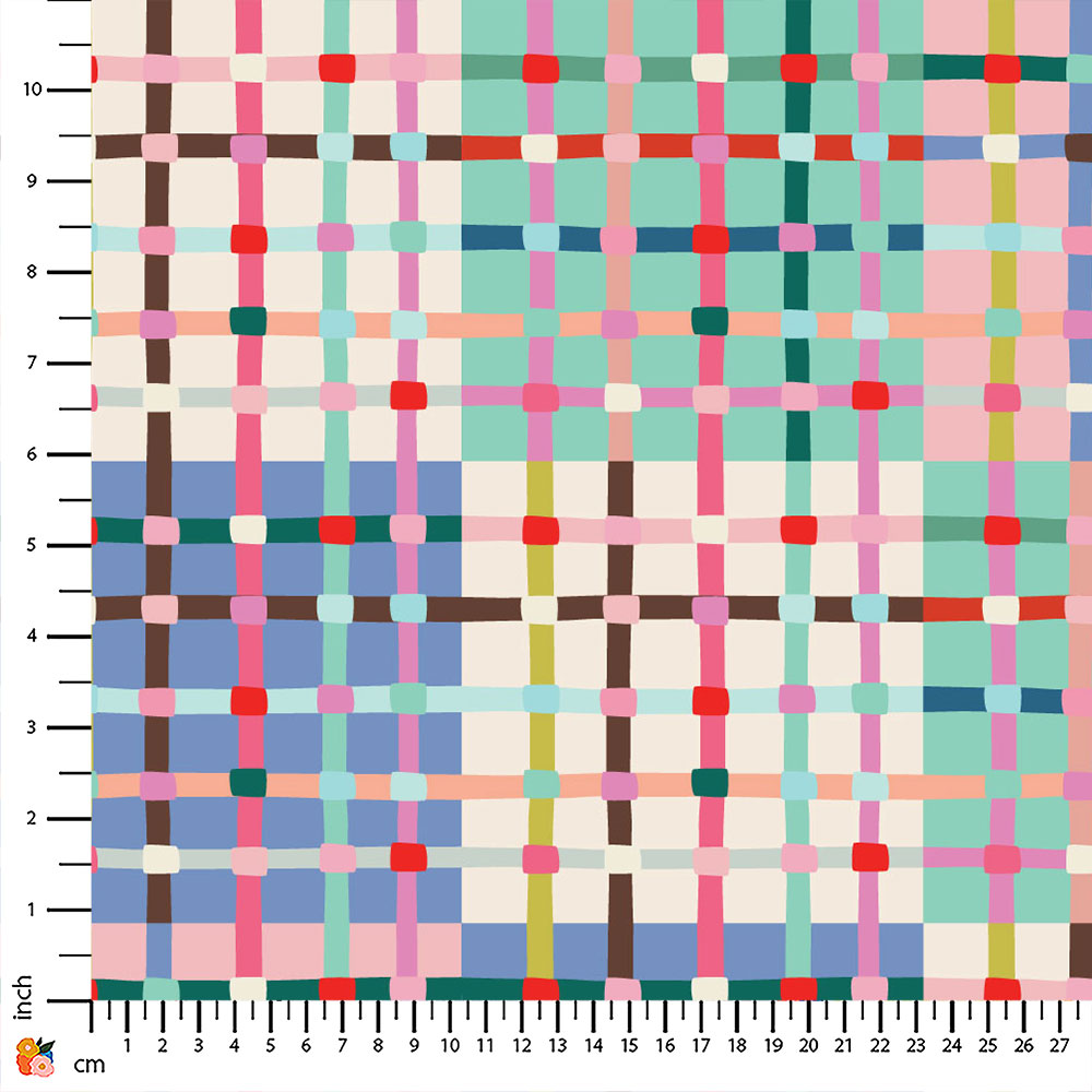 Open Weave Patchwork Pastel Print-On-Demand Fabric