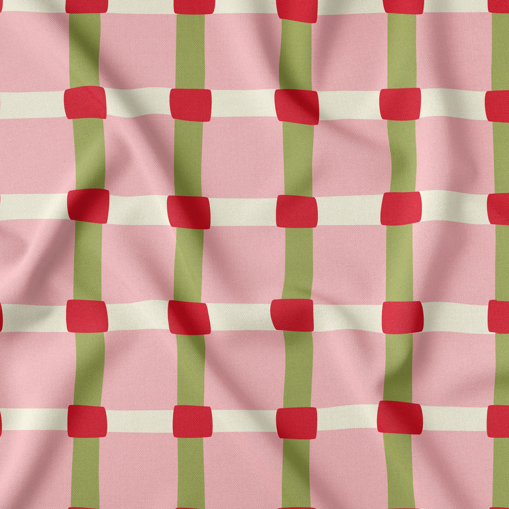 Open Weave Rosy Touch Print-On-Demand Fabric