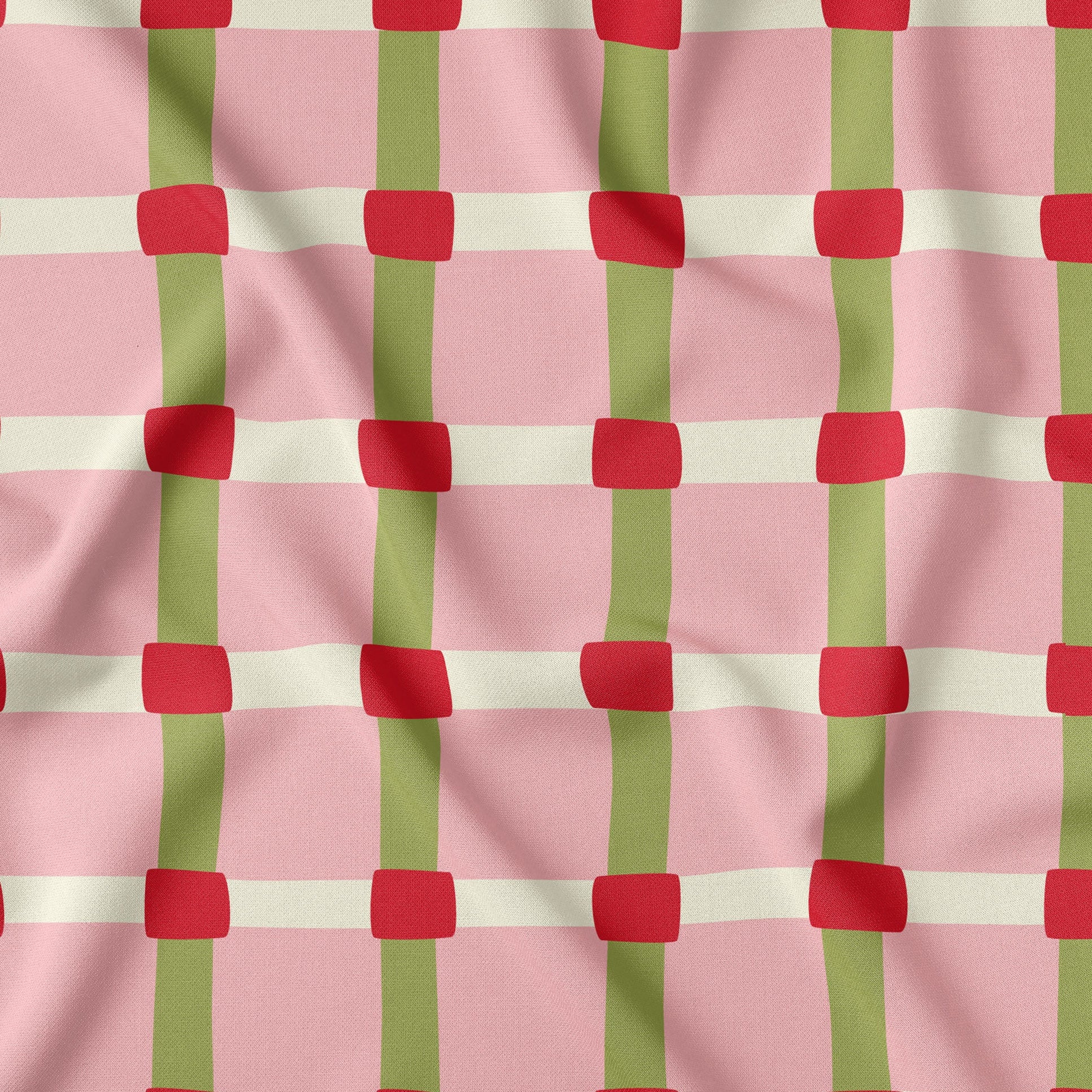 Open Weave Rosy Touch Print-On-Demand Fabric