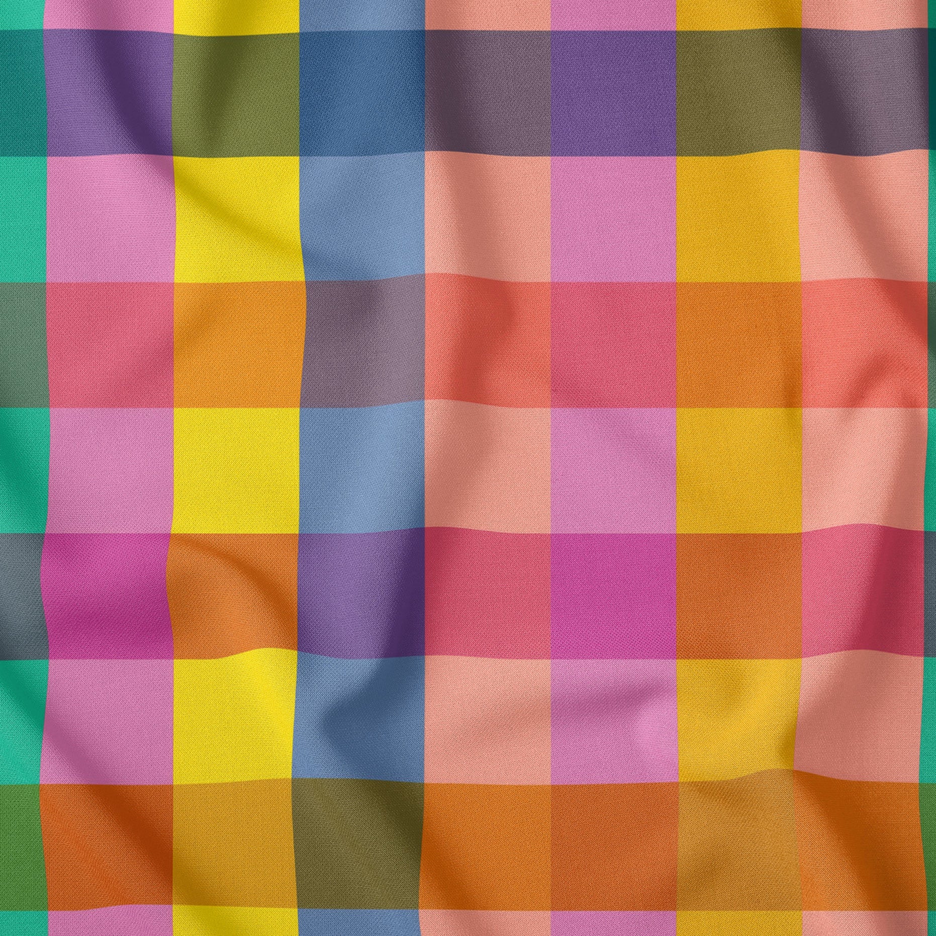 Picnic Check Summer Bliss Bright Print on Demand Fabric