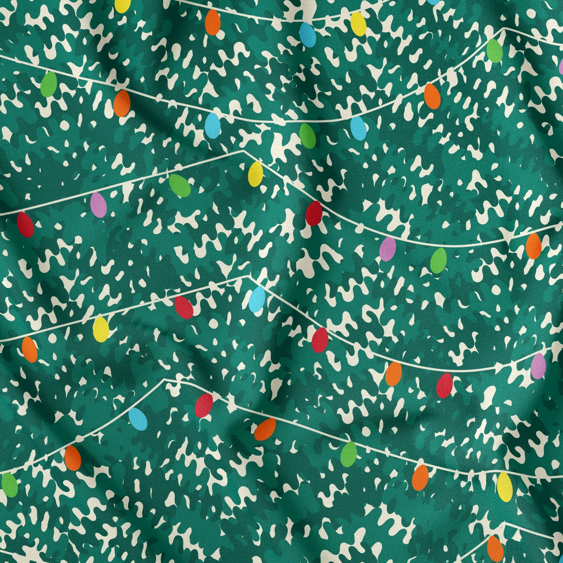 Tree Lights Vanilla Multi Print-On-Demand Fabric