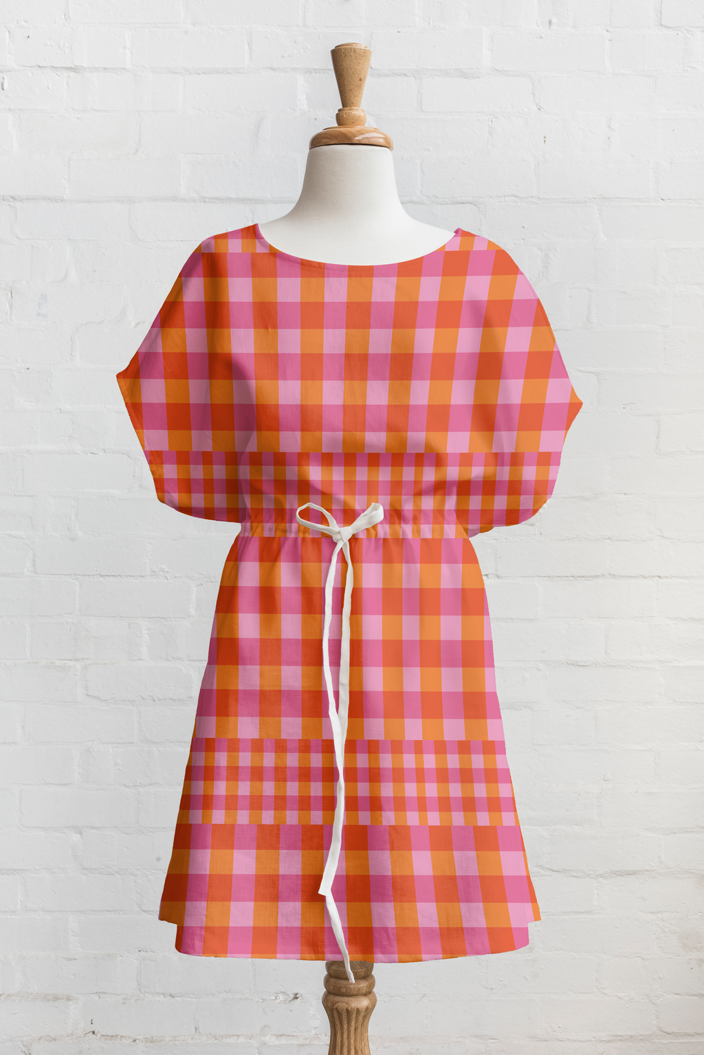 Twin Gingham Orange Blush