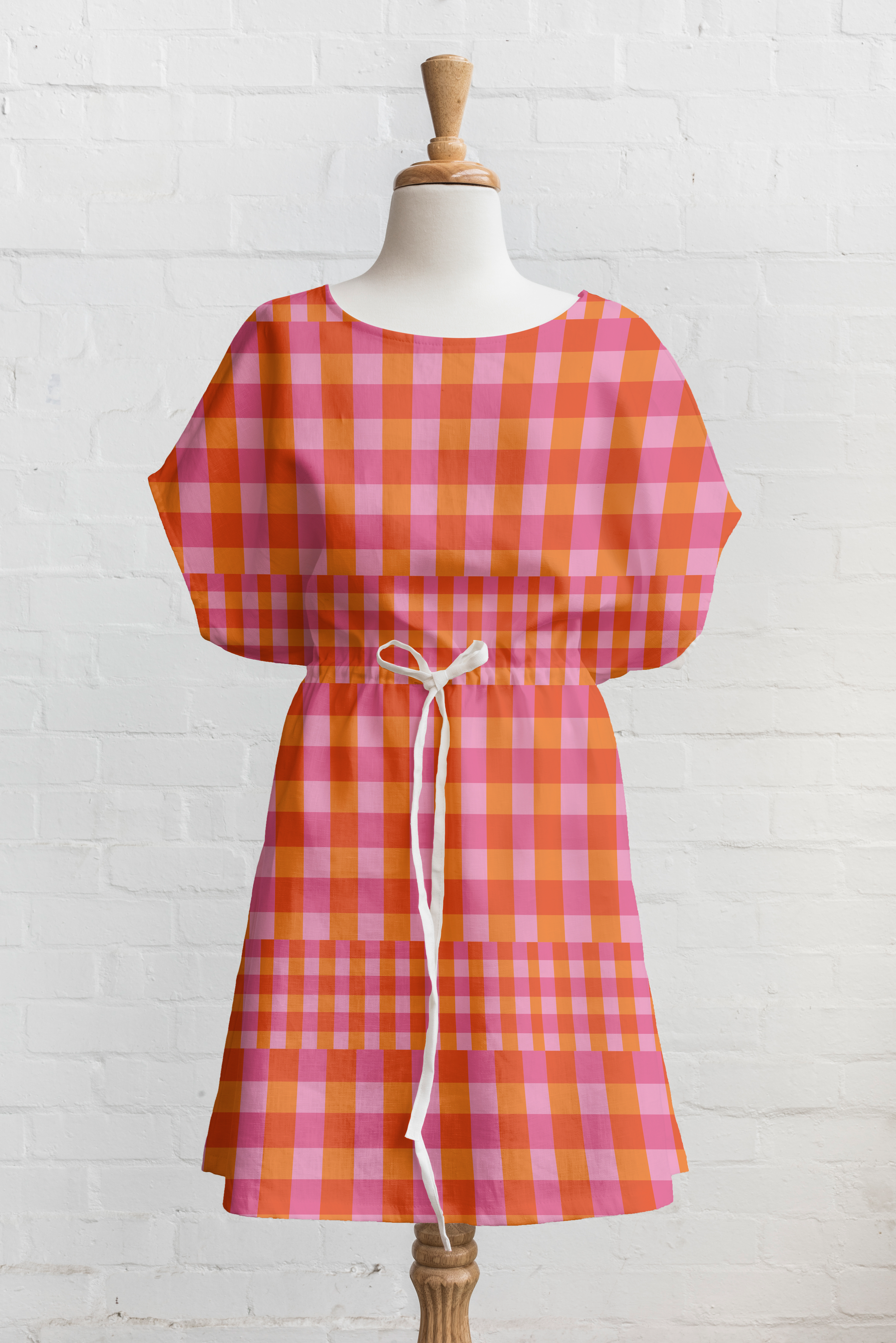 Twin Gingham Orange Blush
